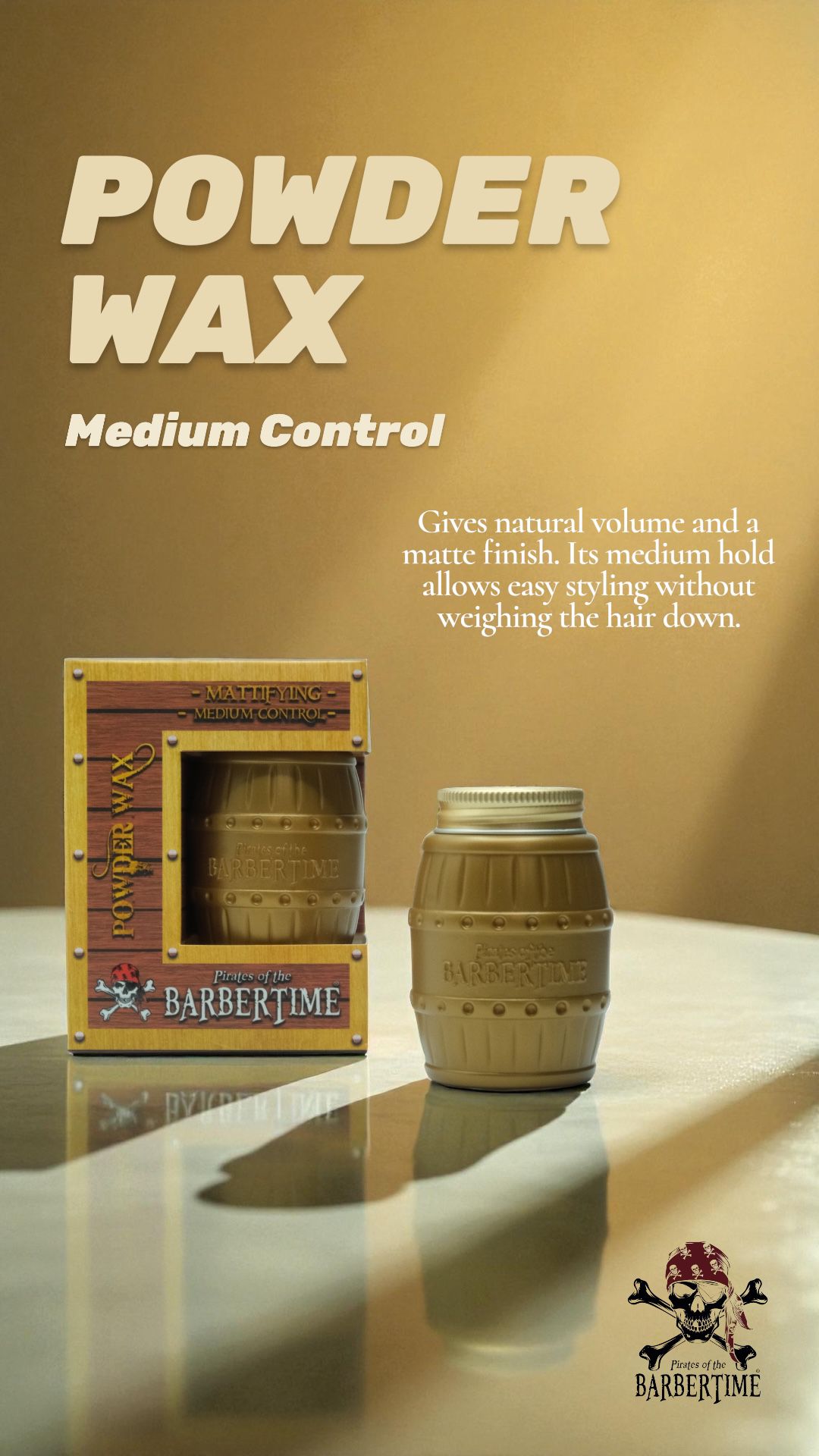 BARBERTIME Powder Wax Puderwachs Matt Volume 20g Mittlerer Halt – Bild 2