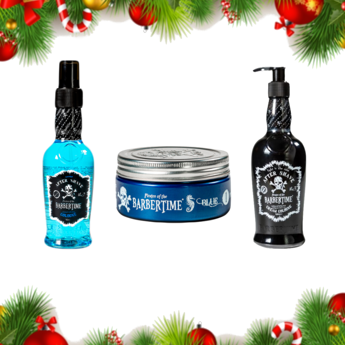 BARBERTIME Geschenkset Männer : After Shave 150ml No.2 , Blue Pomade 150ml, After Shave Balsam 150ml No.3