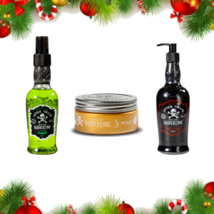 BARBERTIME Geschenkset Männer : After Shave 150ml No.4 , Gold Pomade 150ml, After Shave Balsam 150ml No.2