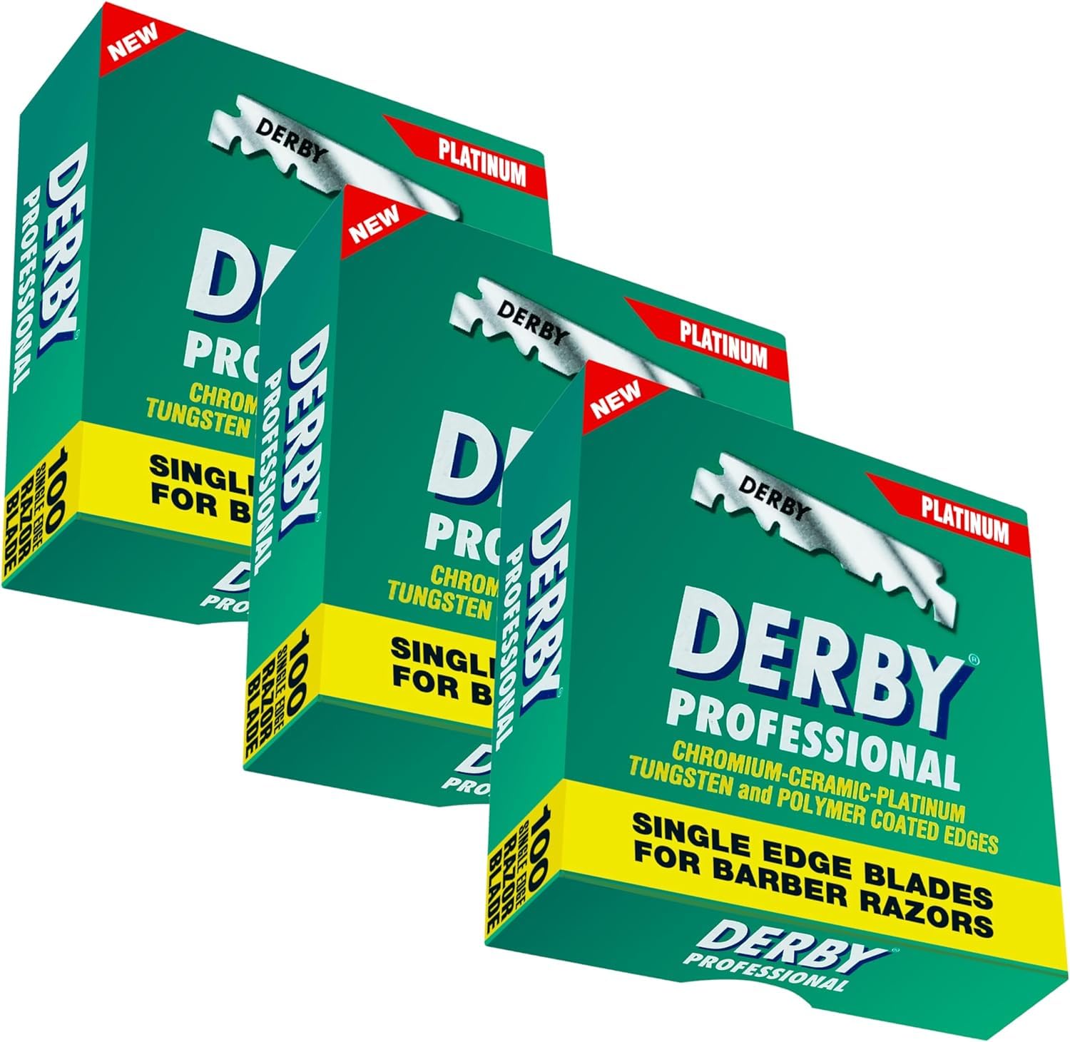 3x DERBY Rasierklingen Professional ( 3 x 100 Stück rostfrei einzeln verpackt )