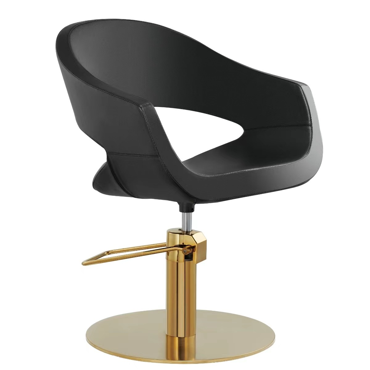 WK AURIC - ROUND GOLD BASE STYLING CHAIR / Damen Friseurstuhl