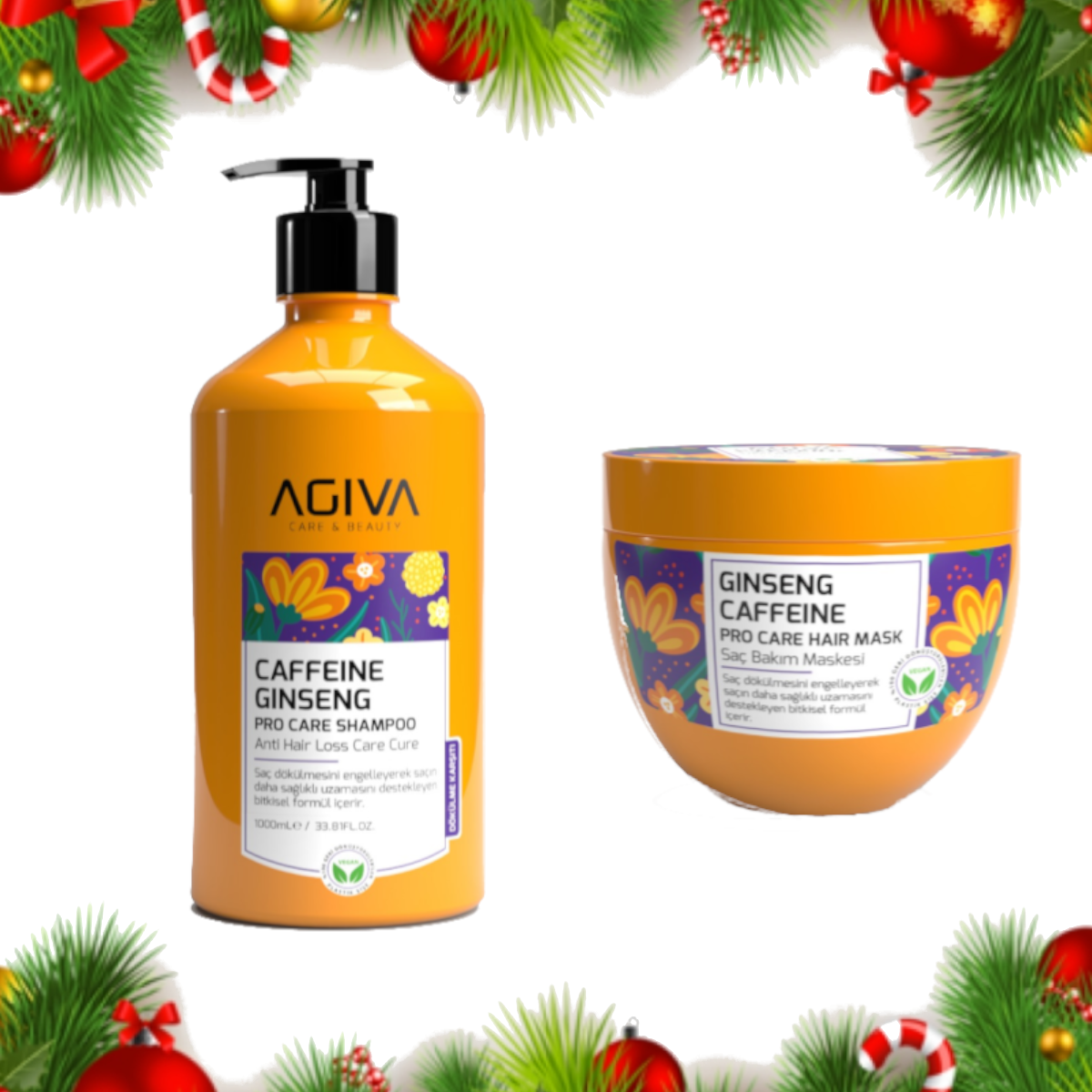 AGIVA Geschenkset Damen : Shampoo 1L, Haarkur 300ml