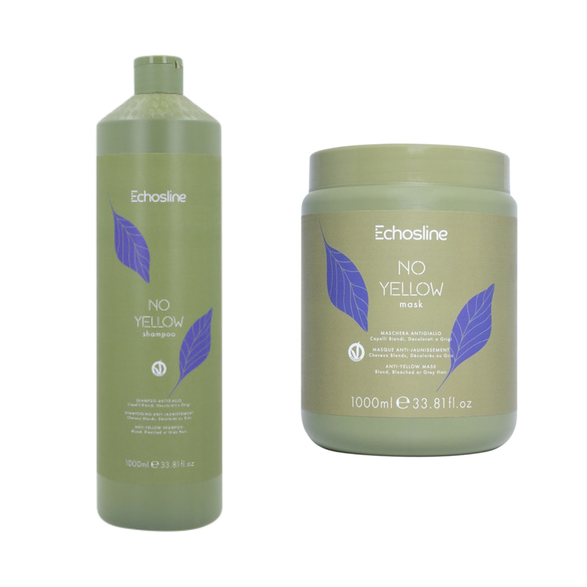 SPARSET Echosline No Yellow Set - 1000ml Shampoo + 1000ml Haarmaske