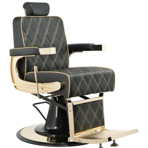 WK CREW GOLD BLACK BARBER CHAIR / Barberstuhl Herrenfrisierstuhl