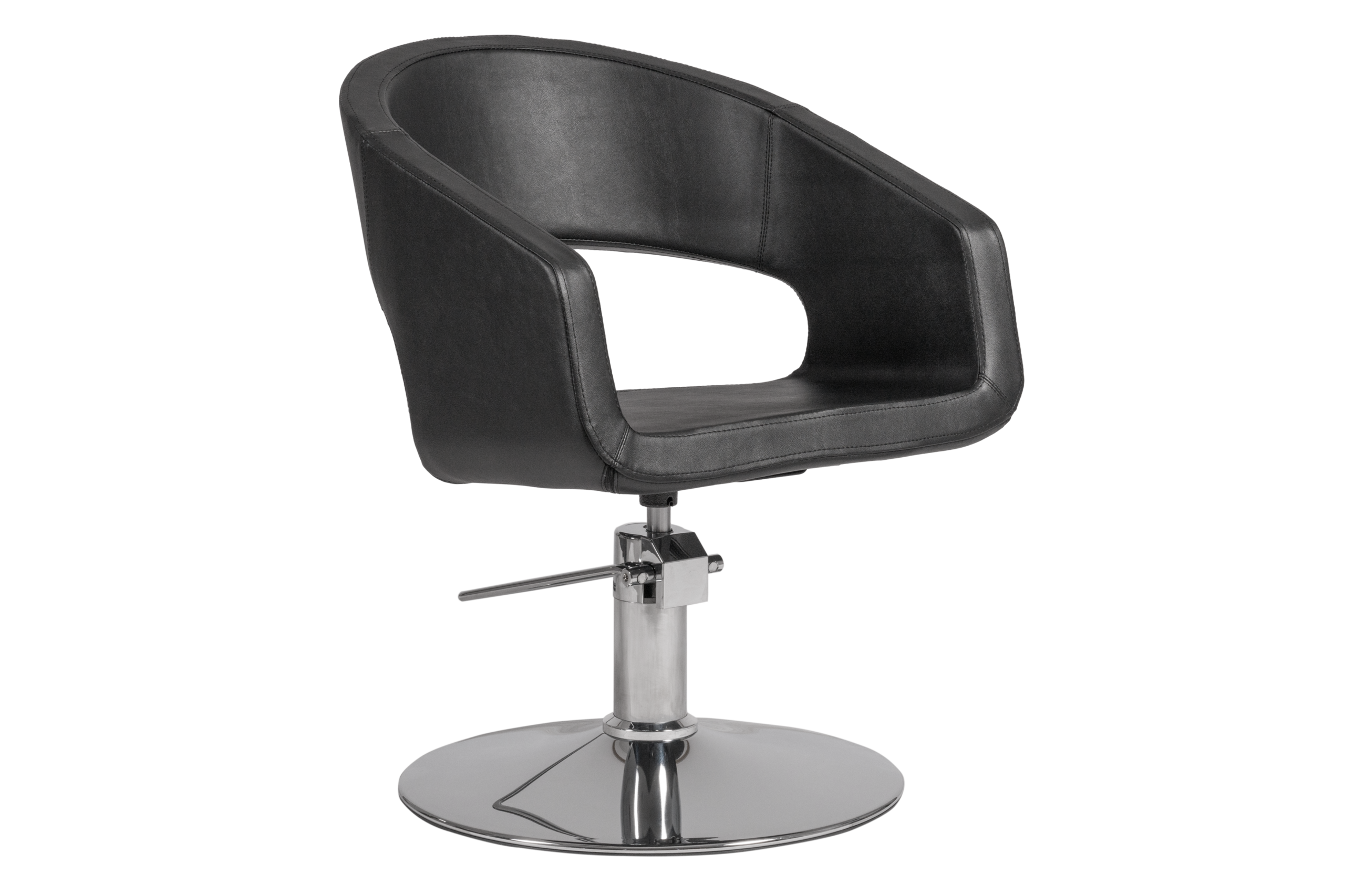WK  BOHO - BLACK ROUND BASE STYLING CHAIR / Damen Friseurstuhl