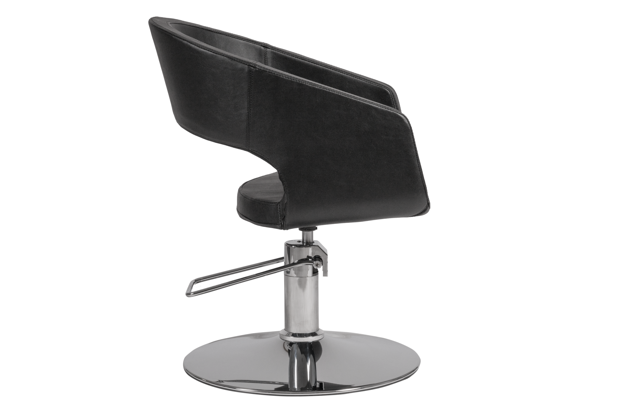 WK BOHO - BLACK ROUND BASE STYLING CHAIR / Damen Friseurstuhl – Bild 4