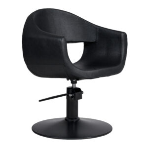 WK  GLAM - BLACK ROUND BASE STYLING CHAIR / Damen Friseurstuhl