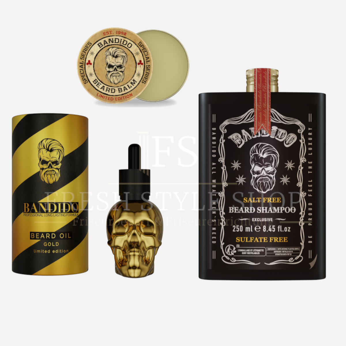 SPARSET Bandido Bartpflege Set - Bart Öl / Bart Balm / Bart Shampoo ( Sorte Auswählbar )