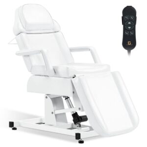 BP Kosmetikliege Elektrisch Massageliege Klappbar & Höhenverstellbar Tattoo Liege mit 3 Motoren 0751 Weiß