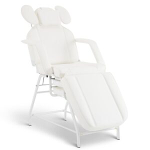 BP Kosmetikliege Klappbar Massageliege behandlungsliege Wimpern Tattoo Liege für SPA Salon Verstellbare Handstütze für Kosmetiker 0726 Weiß