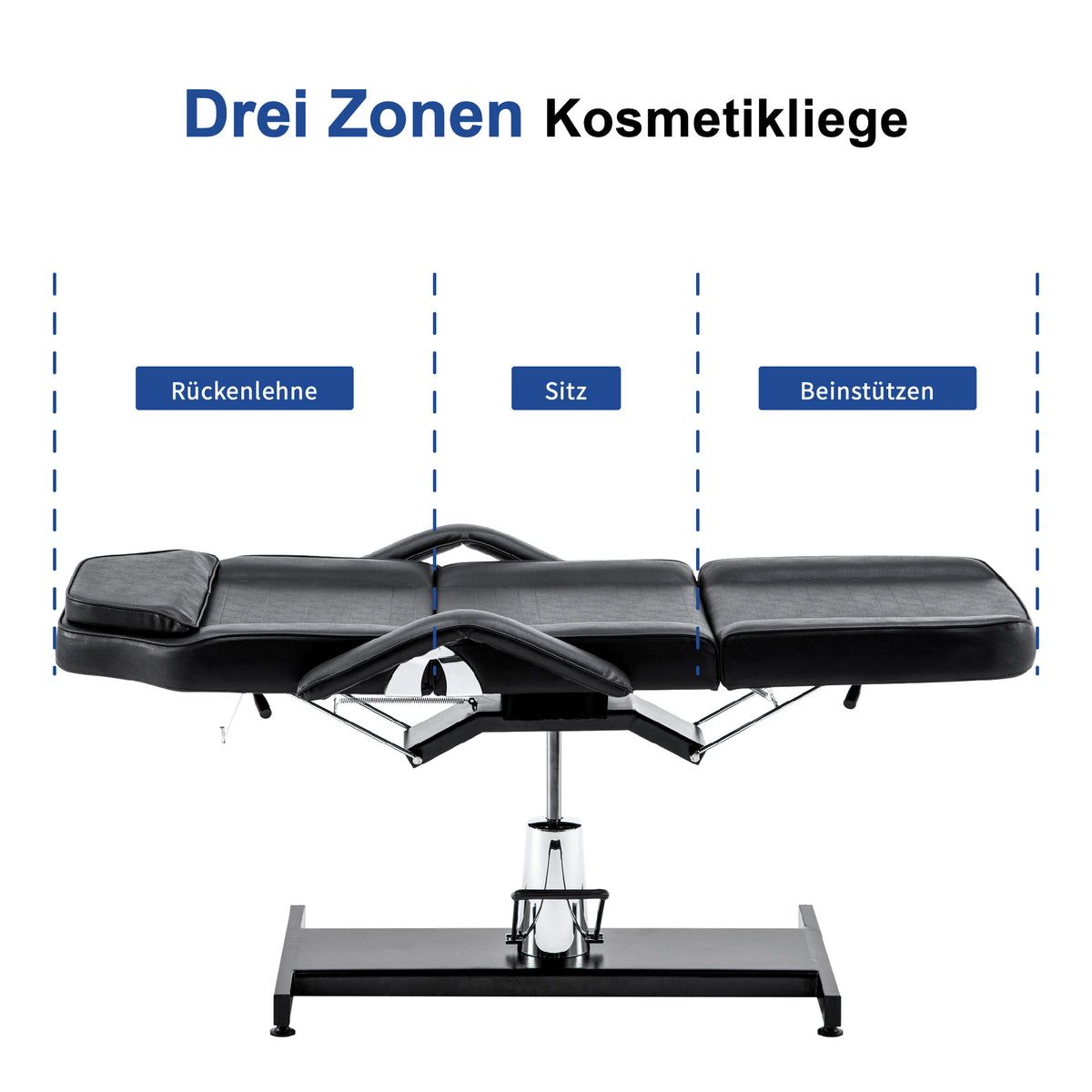 BP Hydraulische Kosmetikliege Therapieliege Massageliege Tattooliege 0006 Schwarz – Bild 7