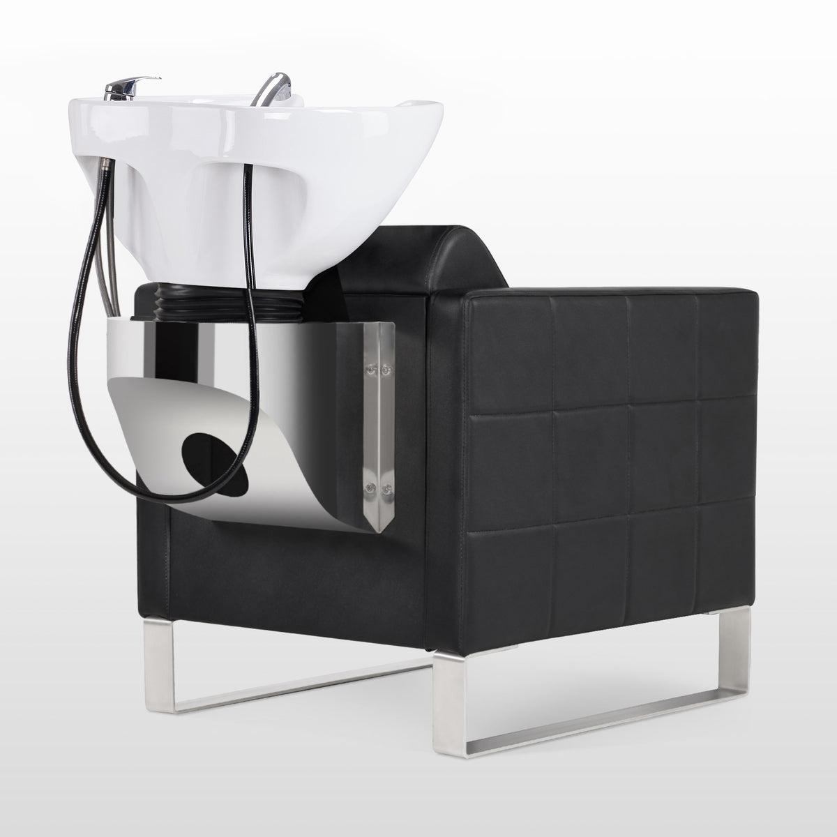 BP Friseurwaschbecken Friseur Waschplatz Waschsessel Rückwärtswaschbecken 8611 (Schwarz/Weiß) – Bild 8