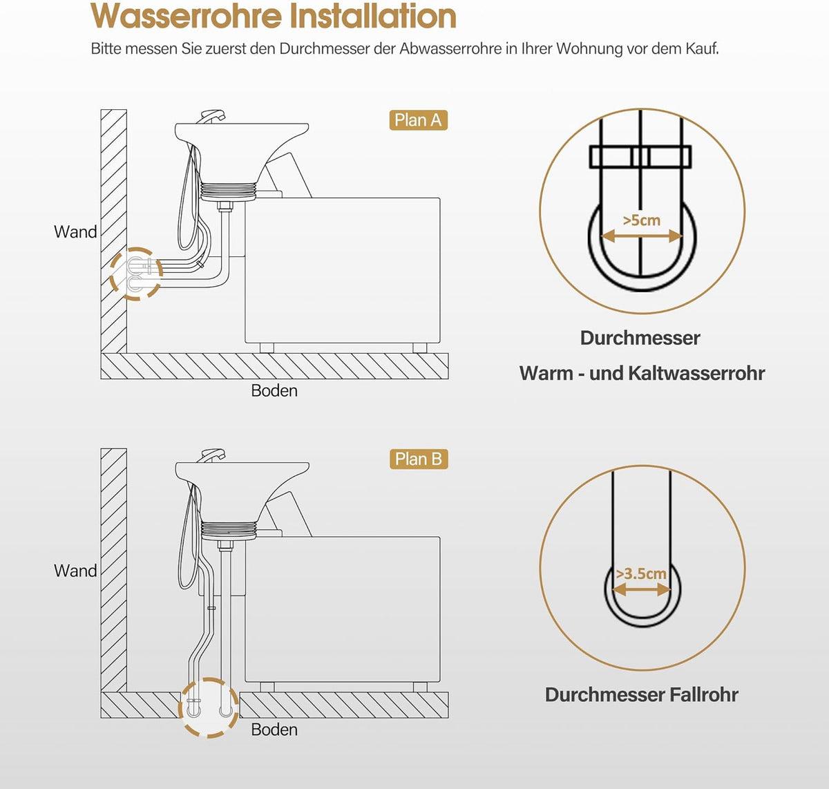 BP Friseurwaschbecken Friseur Waschplatz Waschsessel Rückwärtswaschbecken mit Fußstütze 8675 (Schwarz/Weiß) – Bild 7