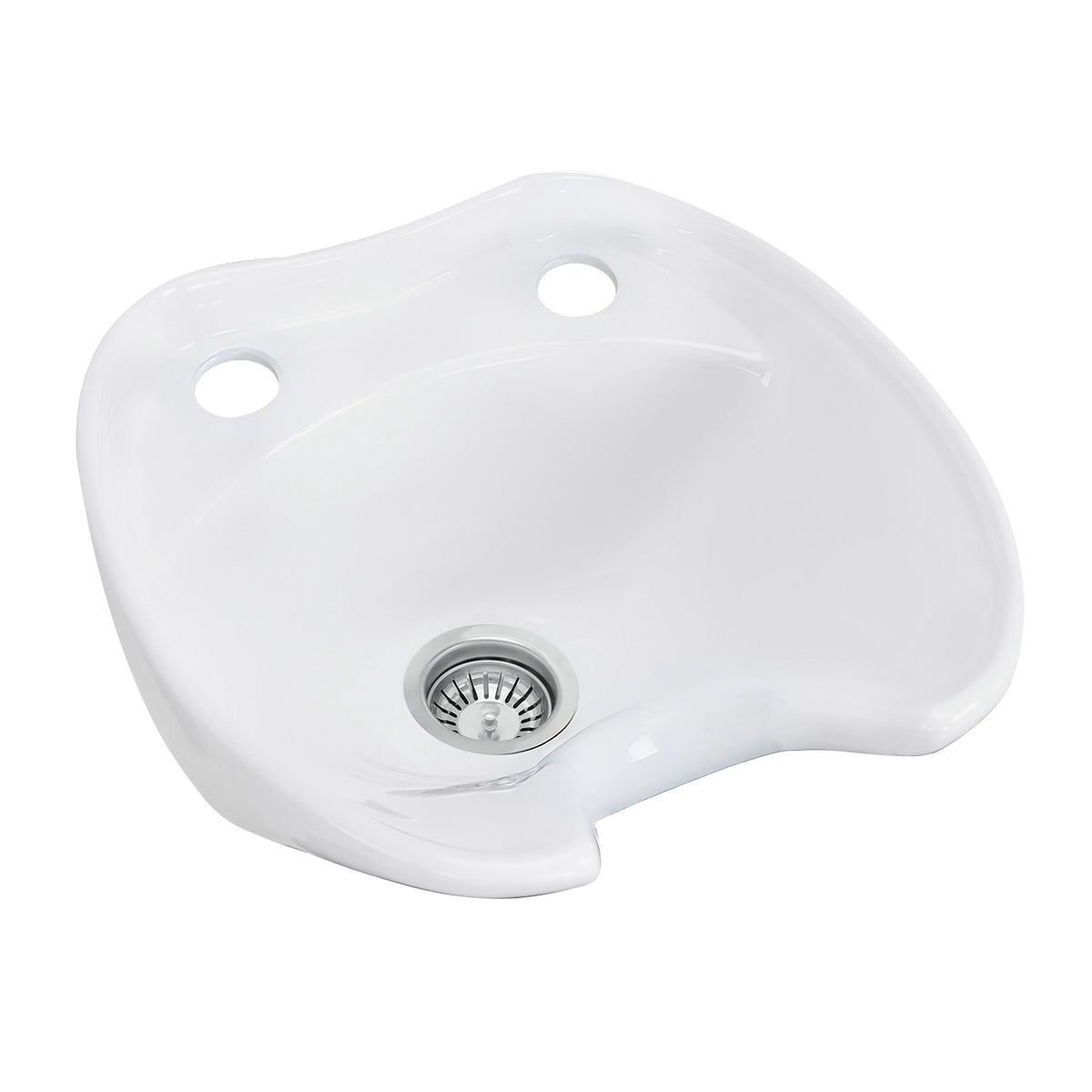 BP Weißes Friseurwaschbecken für Friseurstuhl mit Waschbecken 8675, 8010 & 8611 Haarwaschbecken Shampoo Waschbecken Rückwärtswaschbecken W8000W (Weiß/Keramik)