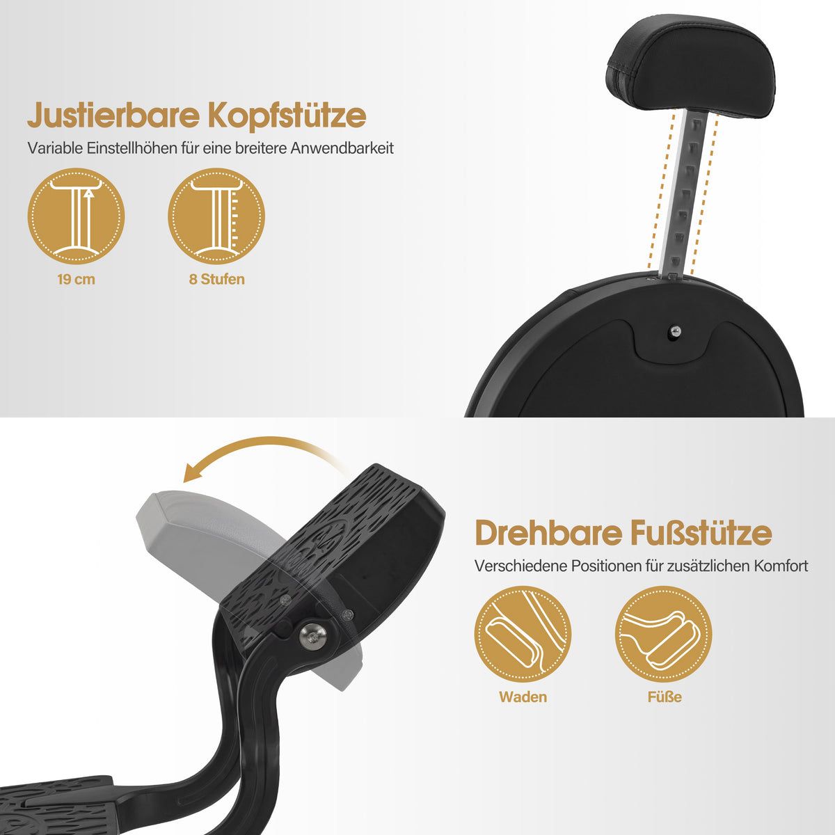 BP Barbershop Stuhl – Barbierstuhl Friseurstuhl Friseursessel mit Retro-/ Vintage Stil 2933BK-F (Schwarz) – Bild 4