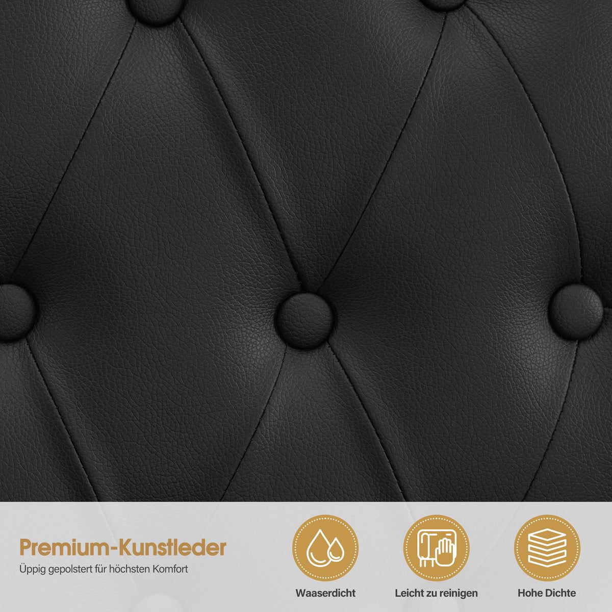 BP Barbershop Stuhl – Barbierstuhl Friseurstuhl Friseursessel mit Retro-/ Vintage Stil 2933BK-F (Schwarz) – Bild 7