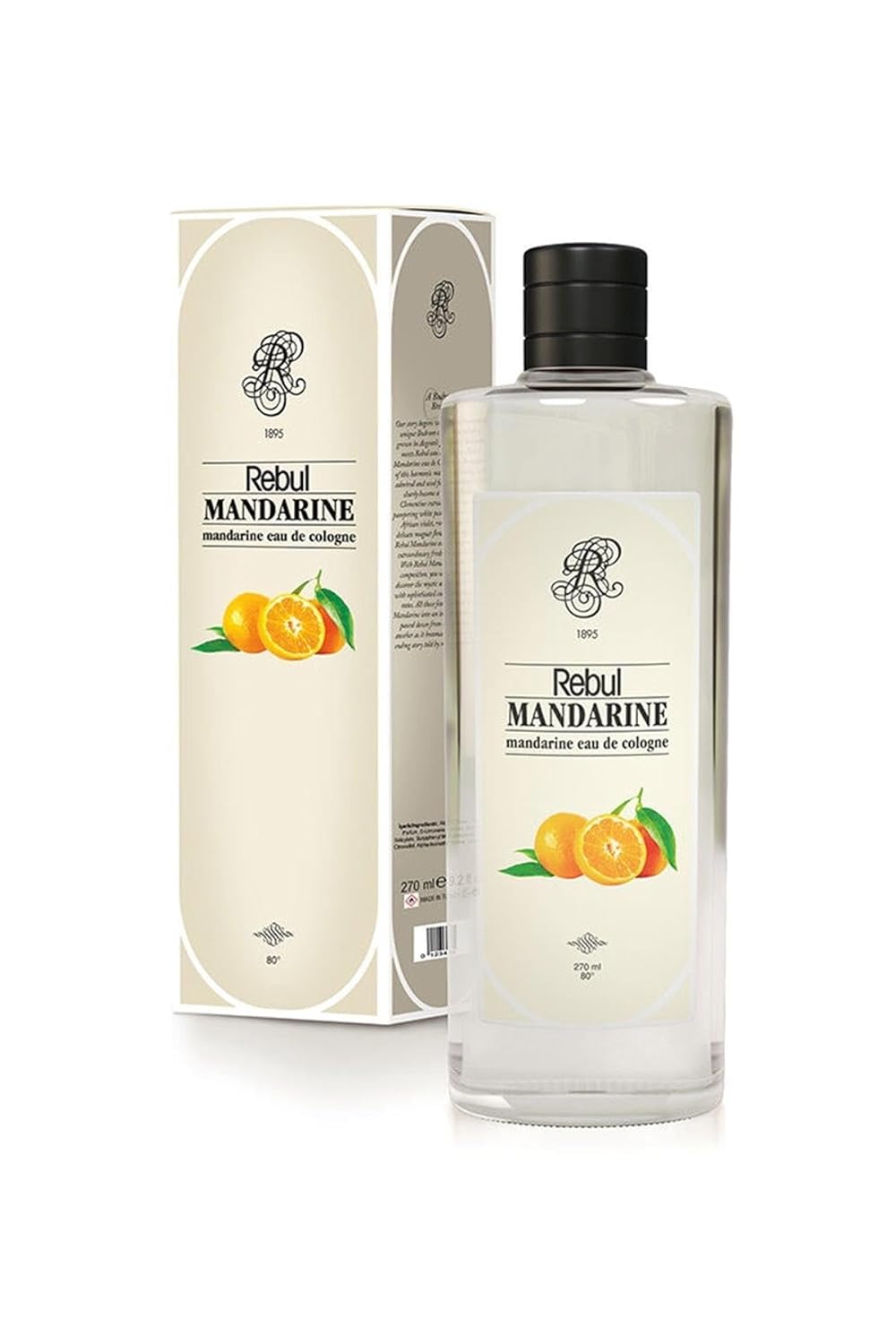 Rebul Eau De Cologne 250ml - 270ml Mandarine Splash Lotion Glasflasche