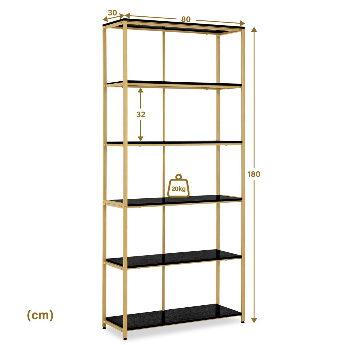 BP Standregal Verkaufsregal Bücherregal 5166 ( 80cm x 180cm x 30cm ) Schwarz – Bild 6