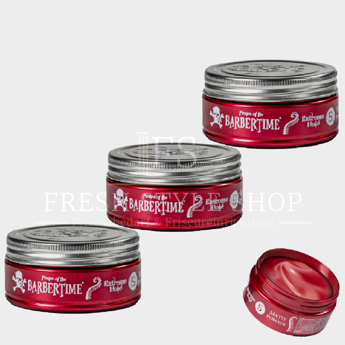 SPARSET 3x BARBERTIME Haarpomade Hair Pomade Styling Pomade 150ml Extreme Hold Matte