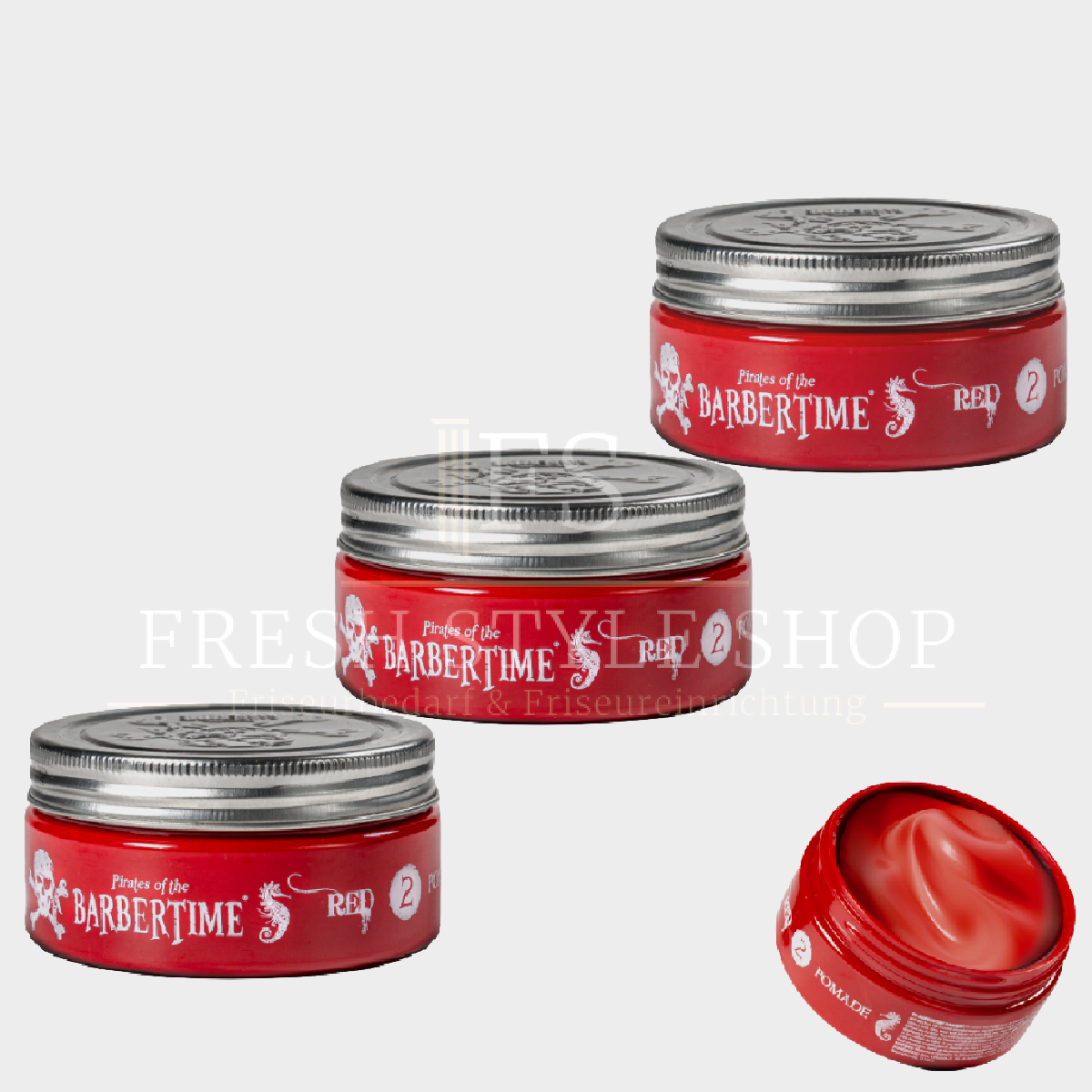 SPARSET 3x BARBERTIME Haarpomade Hair Pomade Styling Pomade 150ml Red