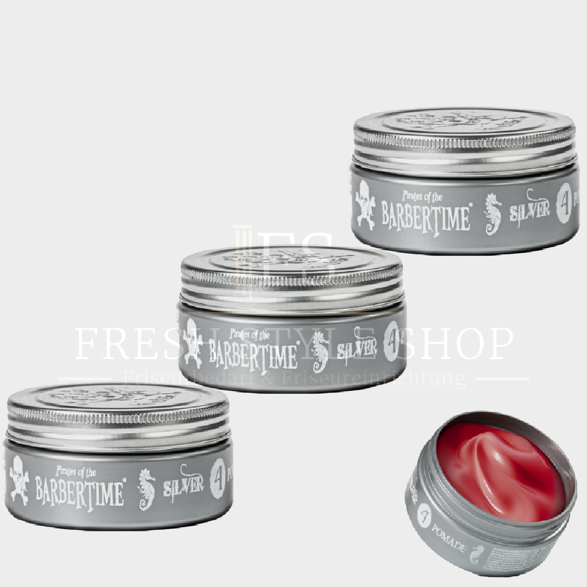 SPARSET 3x BARBERTIME Haarpomade Hair Pomade Styling Pomade 150ml Silver