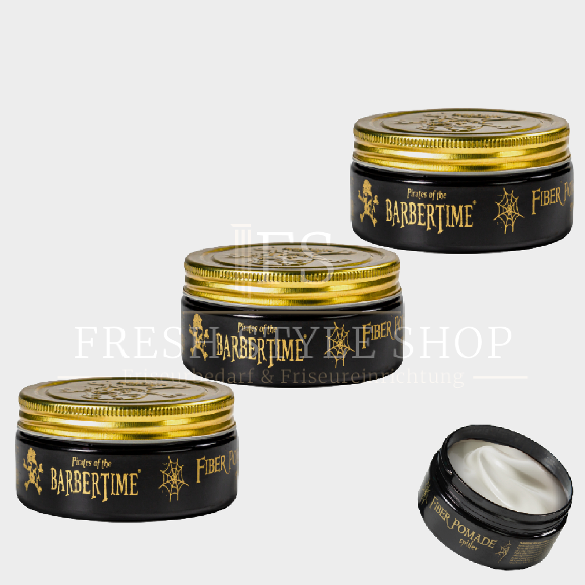 SPARSET 3x BARBERTIME Haarpomade Hair Pomade Styling Pomade 150ml Fiber Pomade