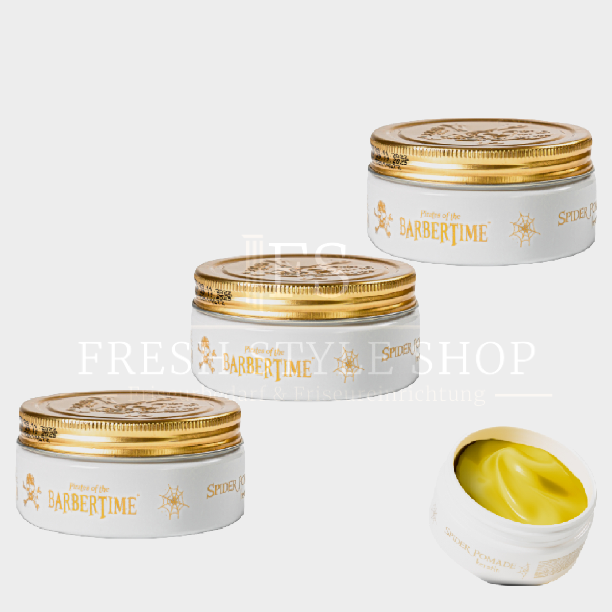 SPARSET 3x BARBERTIME Haarpomade Hair Pomade Styling Pomade 150ml Fiber Keratin Pomade