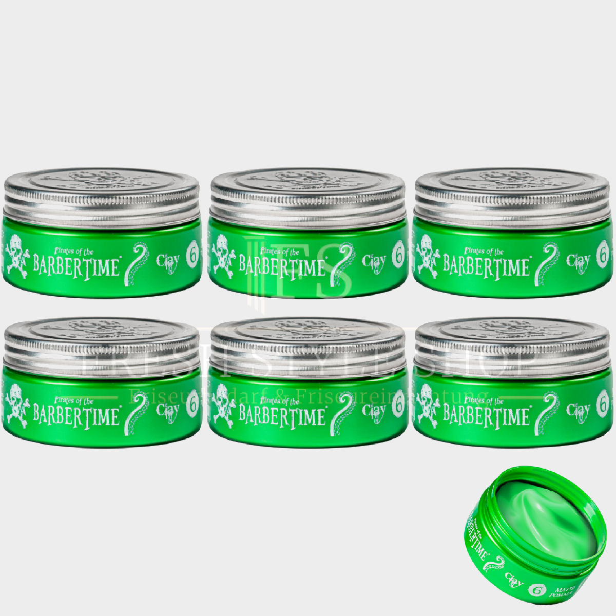 SPARSET 6x BARBERTIME Haarpomade Hair Pomade Styling Pomade 150ml Matte Clay