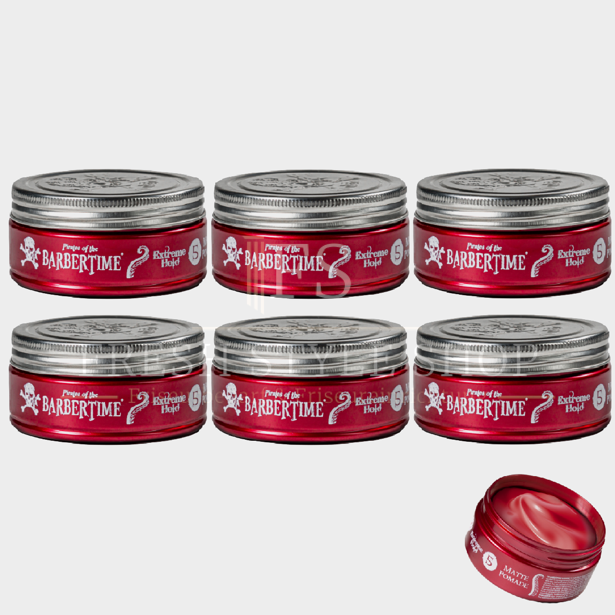 SPARSET 6x BARBERTIME Haarpomade Hair Pomade Styling Pomade 150ml Extreme Hold Matte