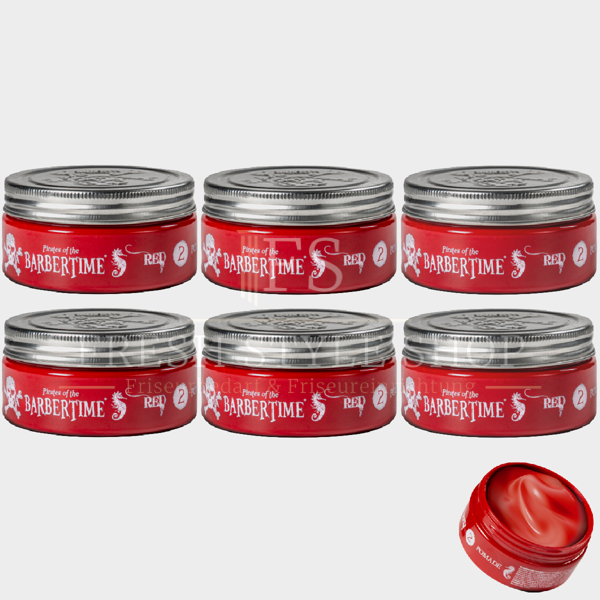SPARSET 6x BARBERTIME Haarpomade Hair Pomade Styling Pomade 150ml Red