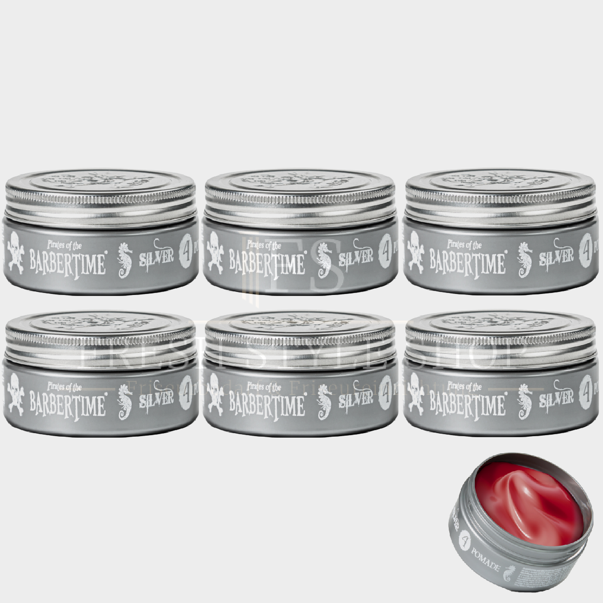 SPARSET 6x BARBERTIME Haarpomade Hair Pomade Styling Pomade 150ml Silver