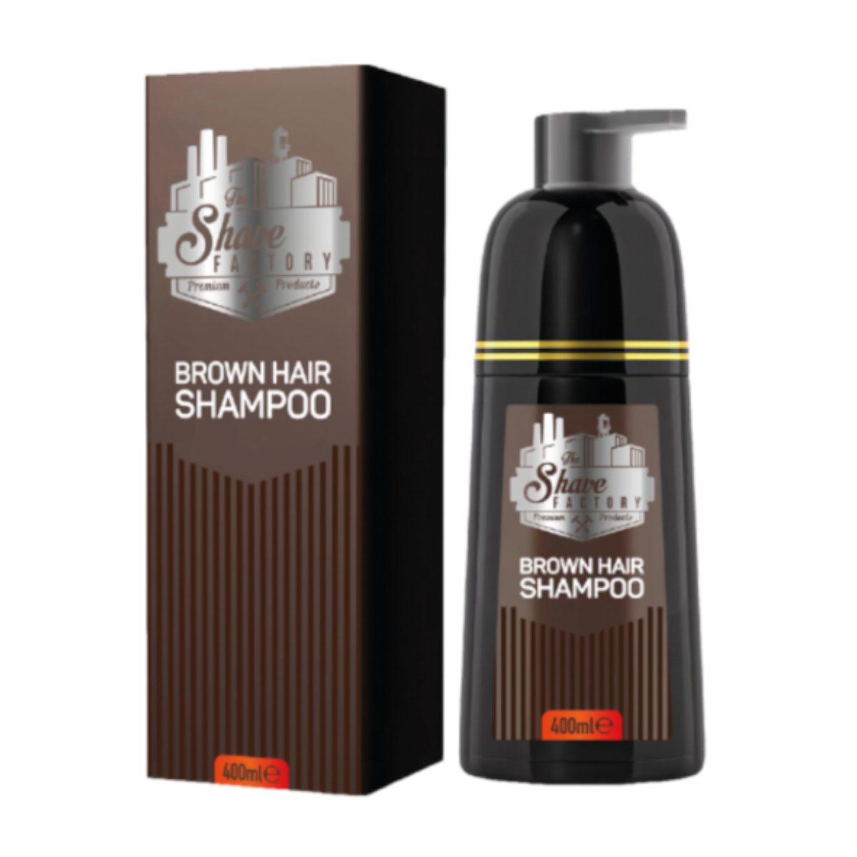 The Shave Factory Brown Hair Shampoo – Abdeckung weißer & grauer Haare 400ml Kopieren